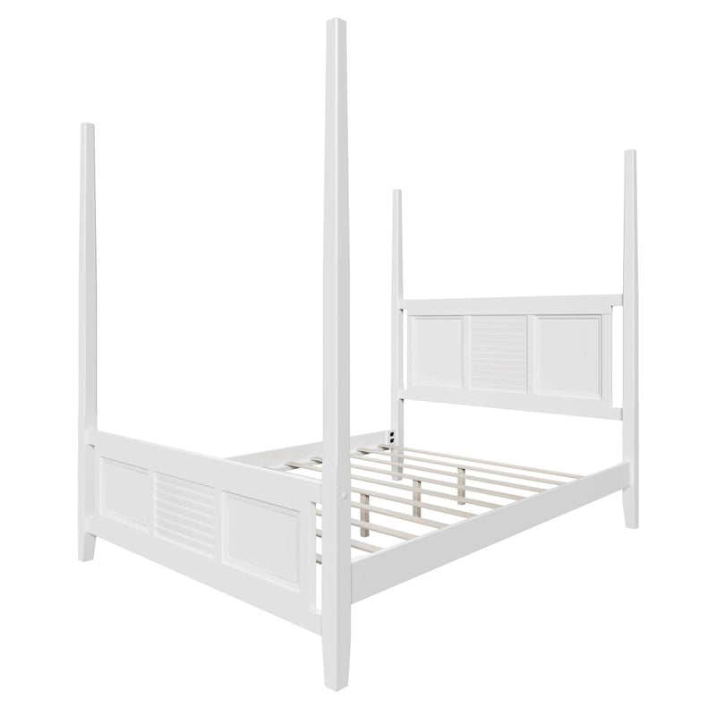 Himmelbett aus massivem Kiefernholz in Queen-Size mit 75 hohem Himmelbettgestell