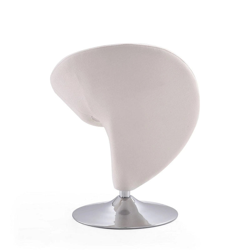 Modern Sculptural Wool Blend Swivel Accent Chair with Chrome Base