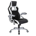Silla gamer de malla y cuero sintético en dos tonos, con brazos acolchados abatibles