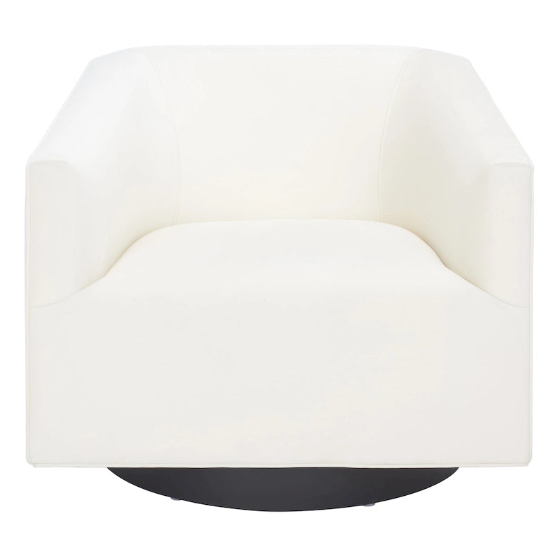 Sillón decorativo giratorio contemporáneo de terciopelo con respaldo y brazos curvos