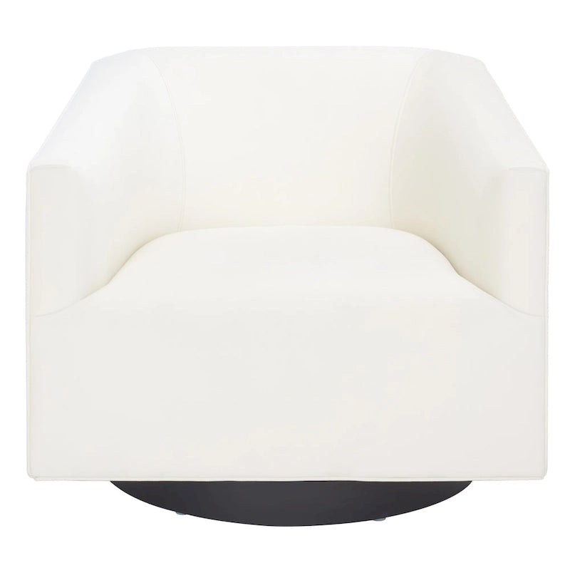 Sillón decorativo giratorio contemporáneo de terciopelo con respaldo y brazos curvos