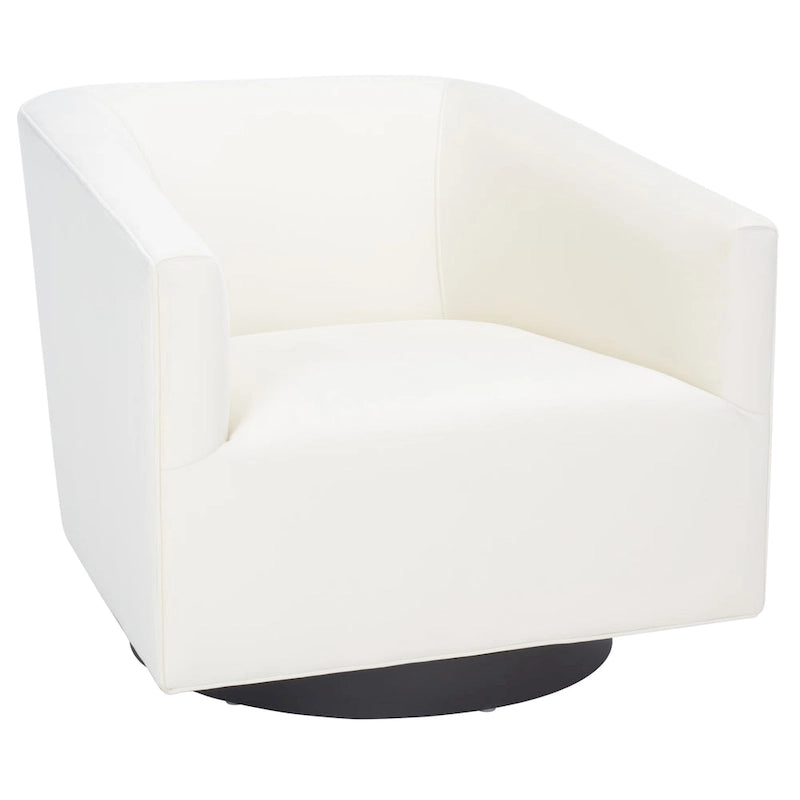 Sillón decorativo giratorio contemporáneo de terciopelo con respaldo y brazos curvos