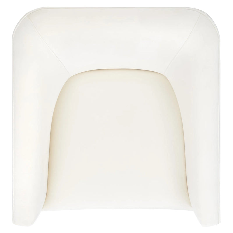 Sillón decorativo giratorio contemporáneo de terciopelo con respaldo y brazos curvos