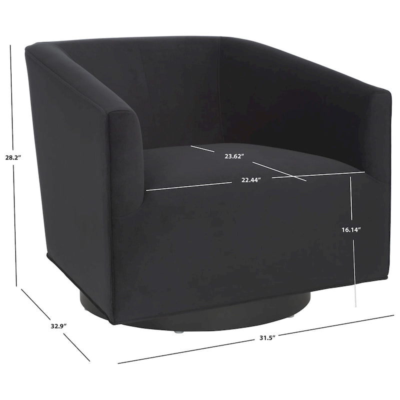 Sillón decorativo giratorio contemporáneo de terciopelo con respaldo y brazos curvos