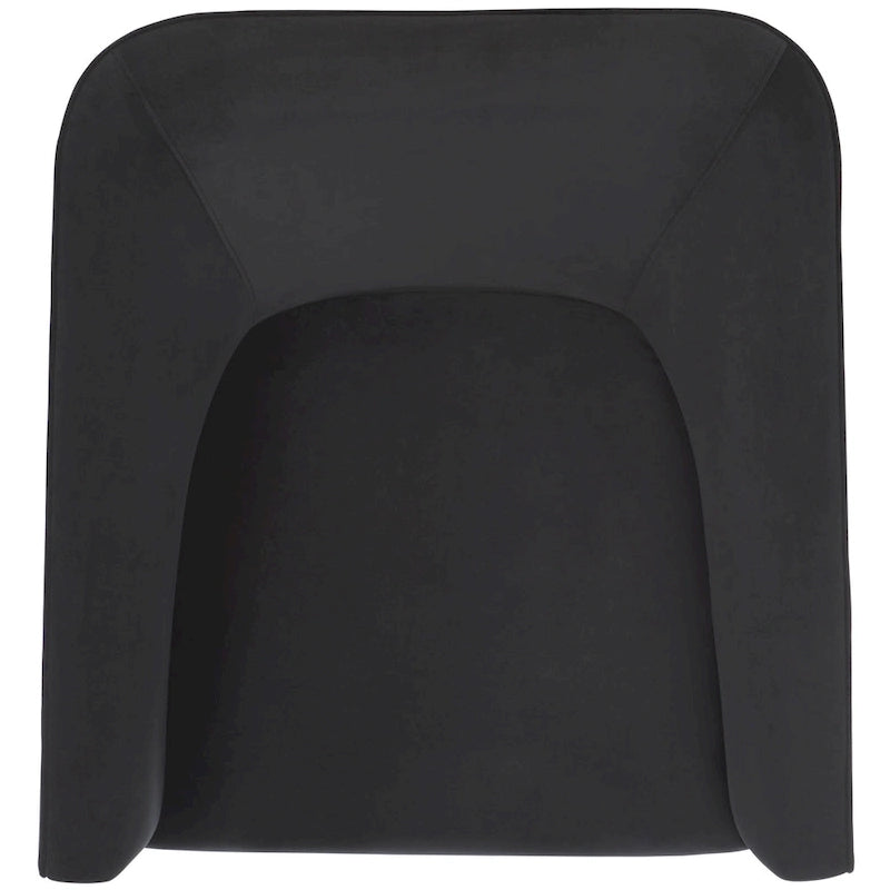 Sillón decorativo giratorio contemporáneo de terciopelo con respaldo y brazos curvos