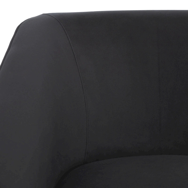 Sillón decorativo giratorio contemporáneo de terciopelo con respaldo y brazos curvos
