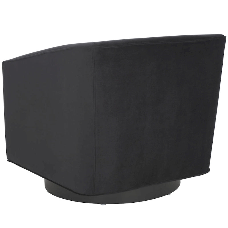 Sillón decorativo giratorio contemporáneo de terciopelo con respaldo y brazos curvos