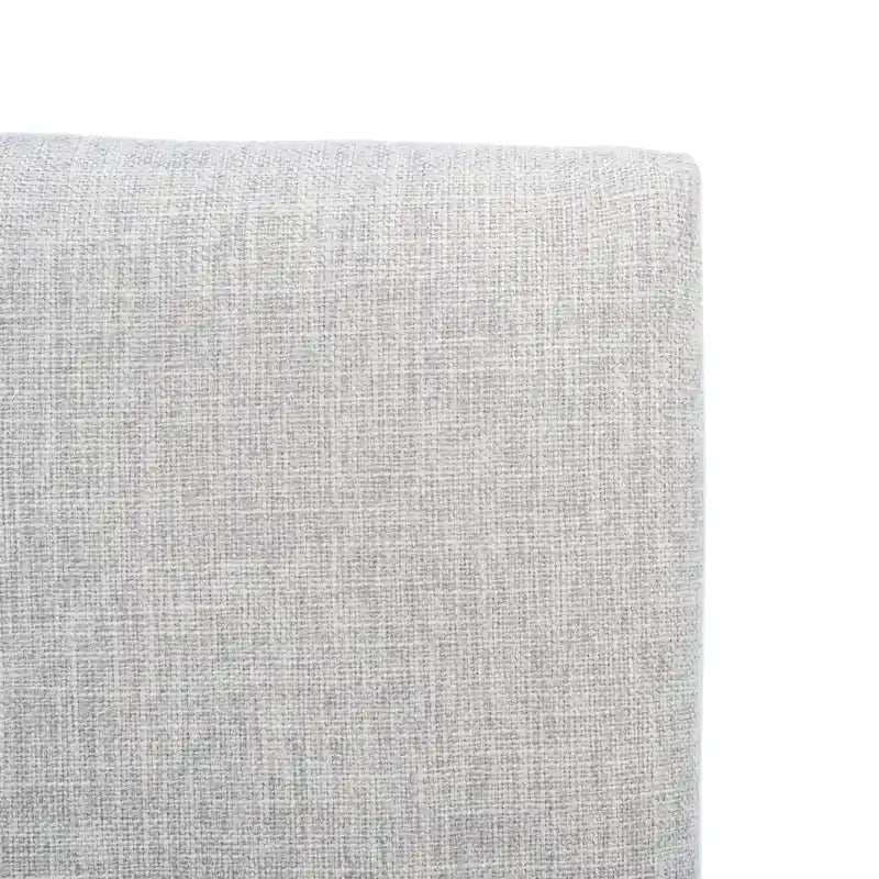 Silla de comedor de madera marrón oscuro con tapizado de lino topo claro
