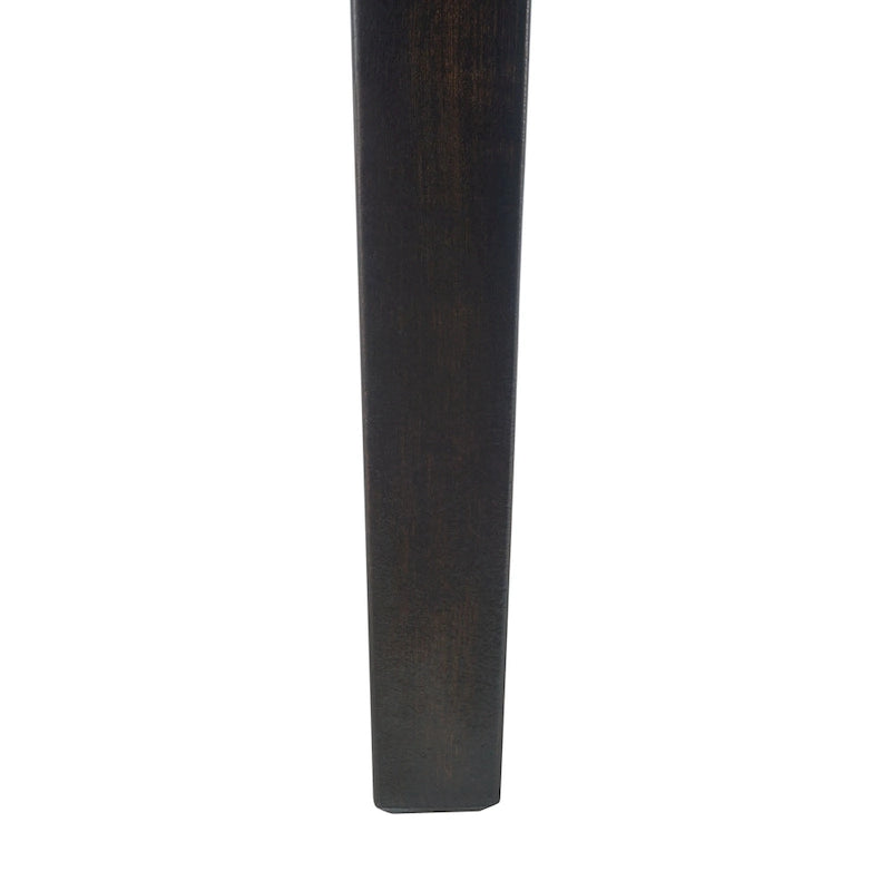 Silla de comedor de madera marrón oscuro con tapizado de lino topo claro