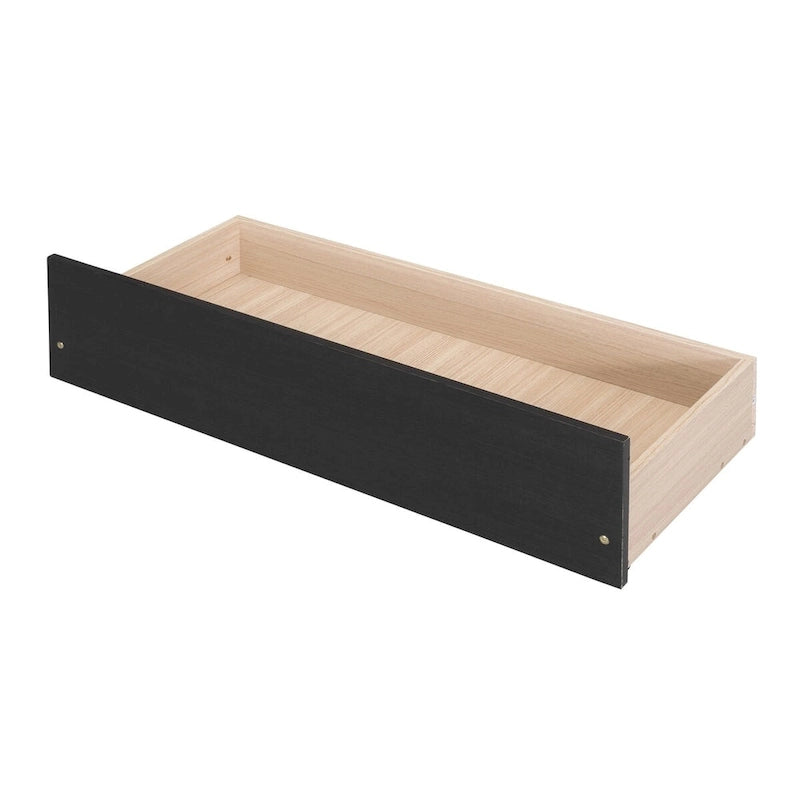 Klassisches Plattformbett aus Holz mit vier Schubladen und Kopfteil mit Paneelen