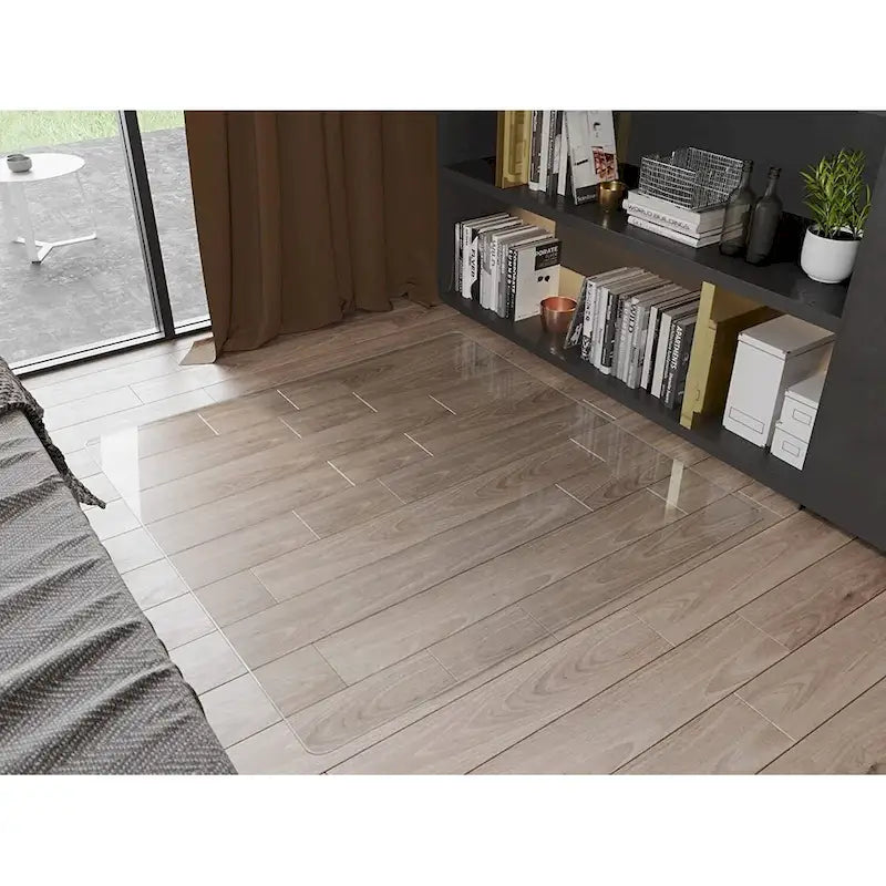Alfombrilla para silla de oficina con vidrio templado para suelo de madera