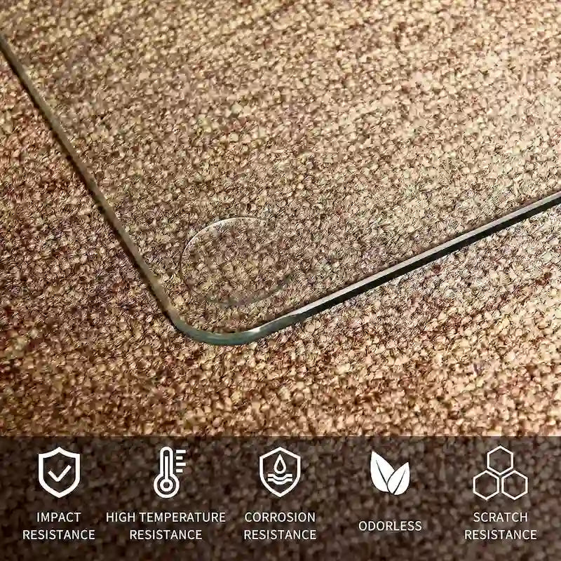 Alfombrilla para silla de oficina con vidrio templado para suelo de madera