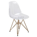 American Atelier Design Guild Living Clear Seat Gold Legs Banks Chair
