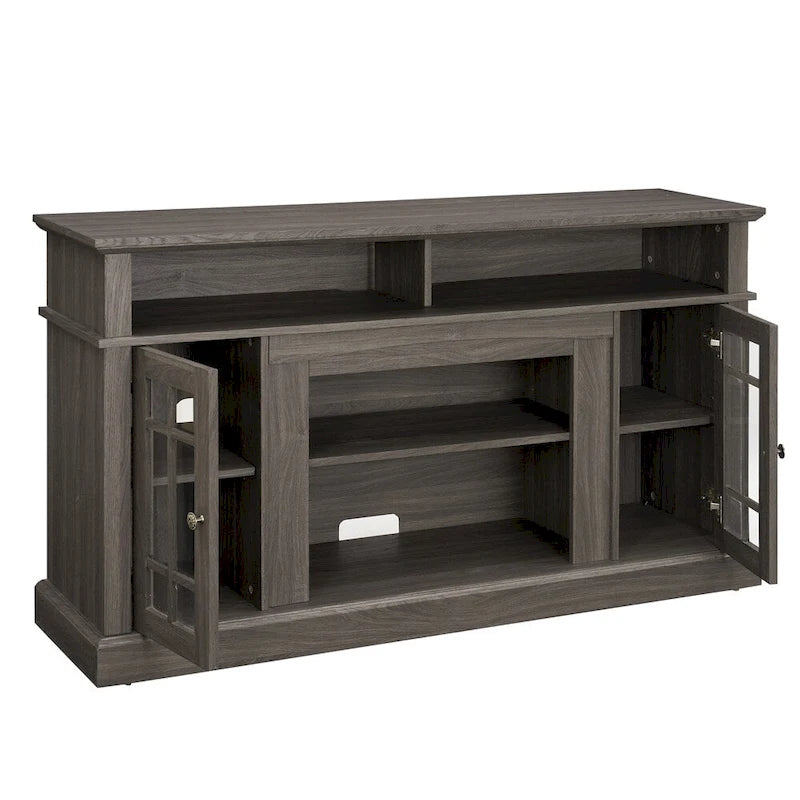 Mueble de TV de madera de 58 con espacio de almacenamiento y aberturas para organizar cables