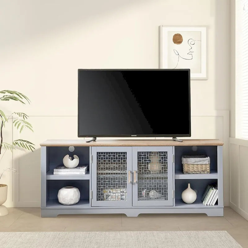 Roomfitters Modern Farmhouse TV Media Stand, Barn-Inspired Home Entertainment Console