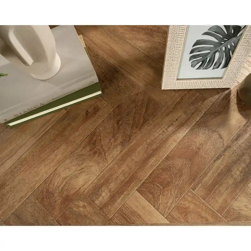 Archivador de oficina lateral de dos cajones con cerradura y acabado de veta de madera marrón cálido