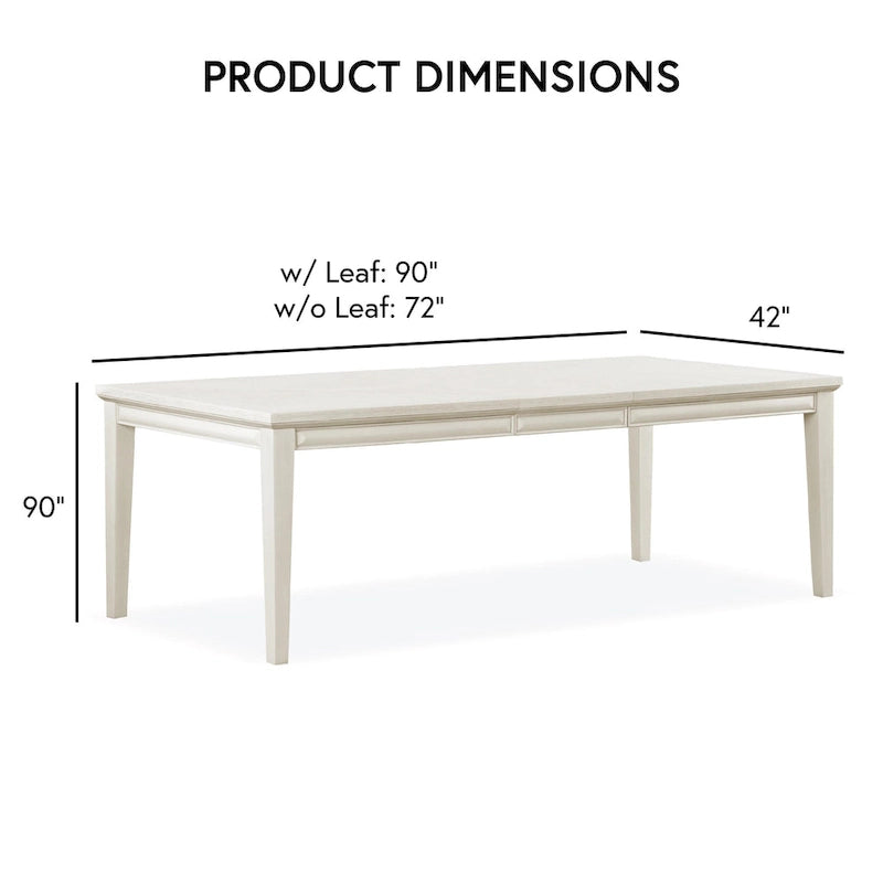 Table de salle à manger moderne rectangulaire en bois avec ceinture à facettes et pieds fuselés