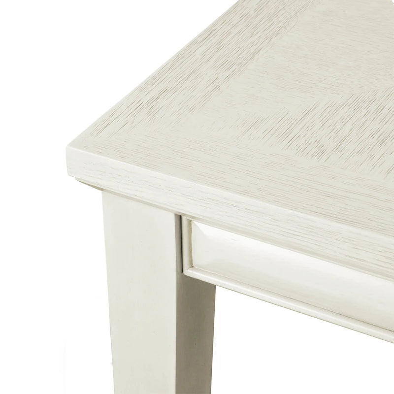 Table de salle à manger moderne rectangulaire en bois avec ceinture à facettes et pieds fuselés