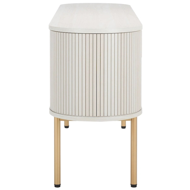 Modernes Sideboard mit vier Türen, geschwungenem Tambour-Stauraum und Metallbeinen