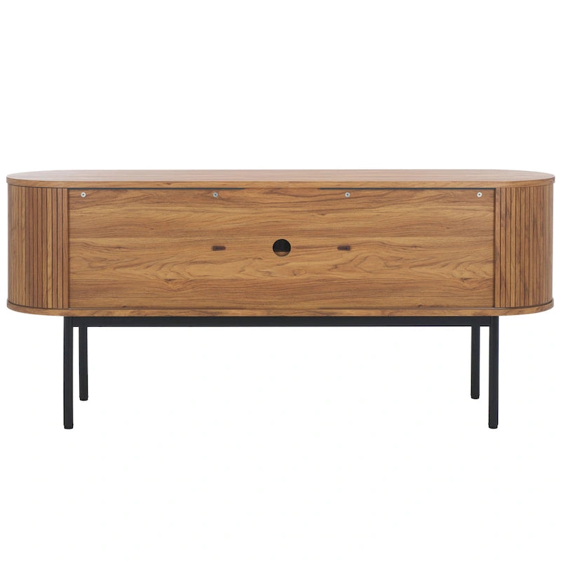 Modernes Sideboard mit vier Türen, geschwungenem Tambour-Stauraum und Metallbeinen